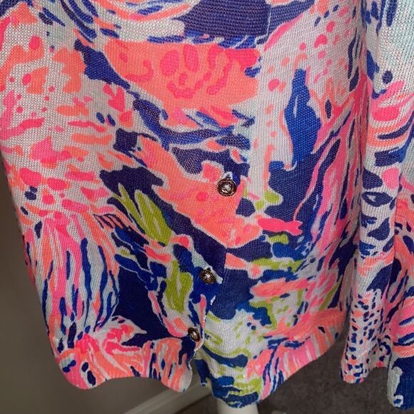 Lilly Pulitzer Liesel “Sunken Treasure” Linen Sweater! - Picture 8 of 11